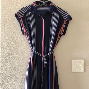 Blue, pink and white dress